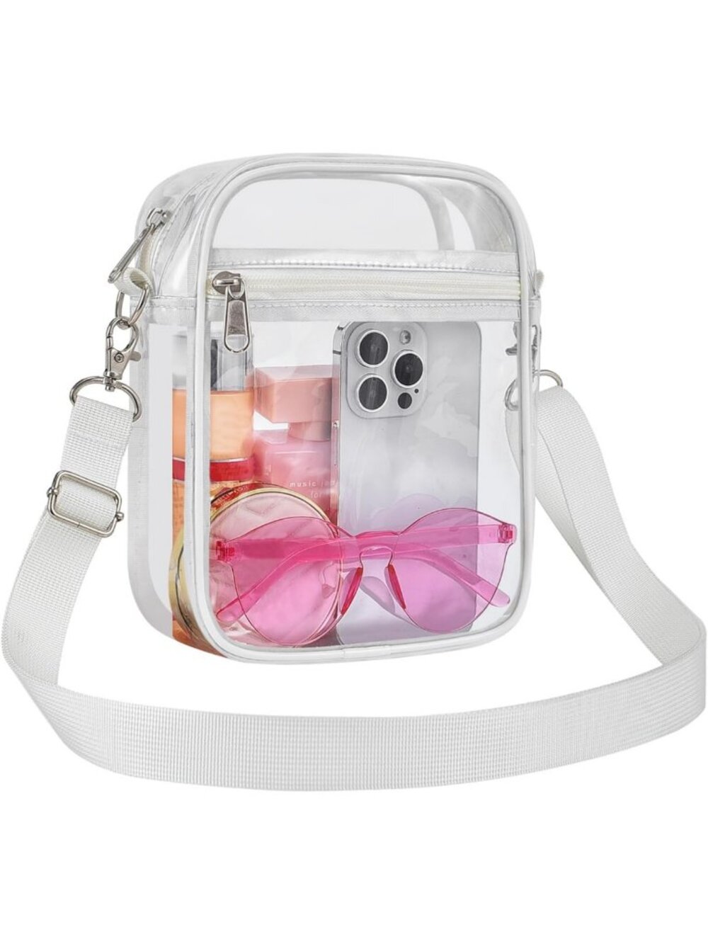Clear Stadium Approved Purse - Transparent Crossbody Messenger Bag for Men